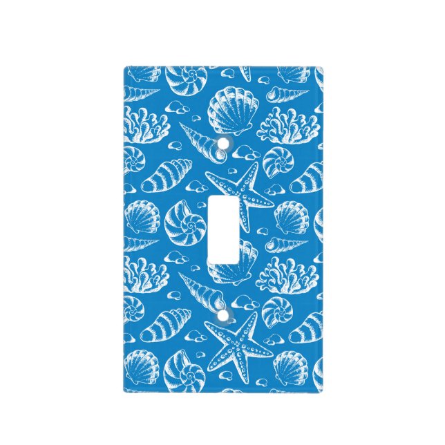 Blue Beach Pattern Light Switch Cover (Front)