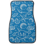Blue Beach Pattern | Monogram Car Mat