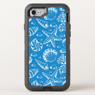 Blue Beach Pattern OtterBox Defender iPhone SE/8/7 Case