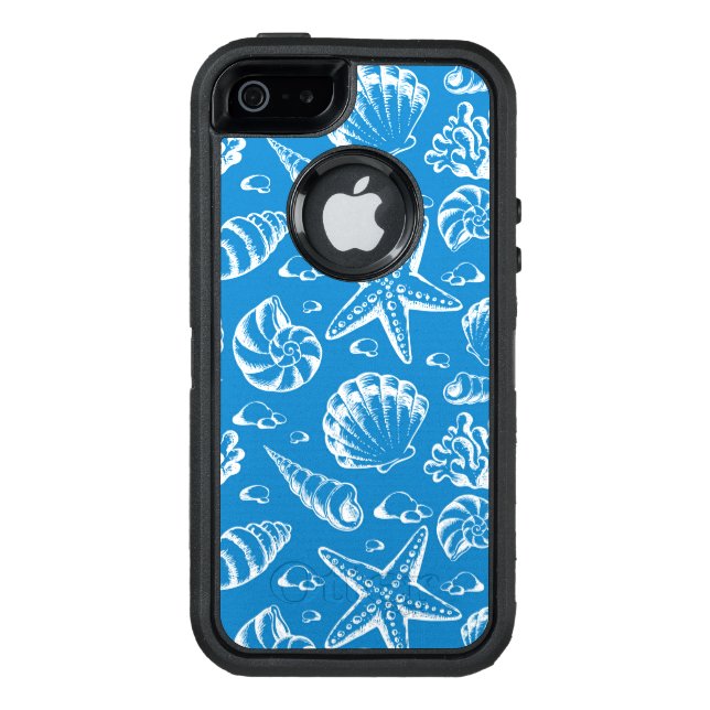 Blue Beach Pattern Otterbox iPhone Case (Back)