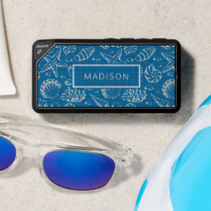 Blue Beach Pattern Personalize Bluetooth Speaker