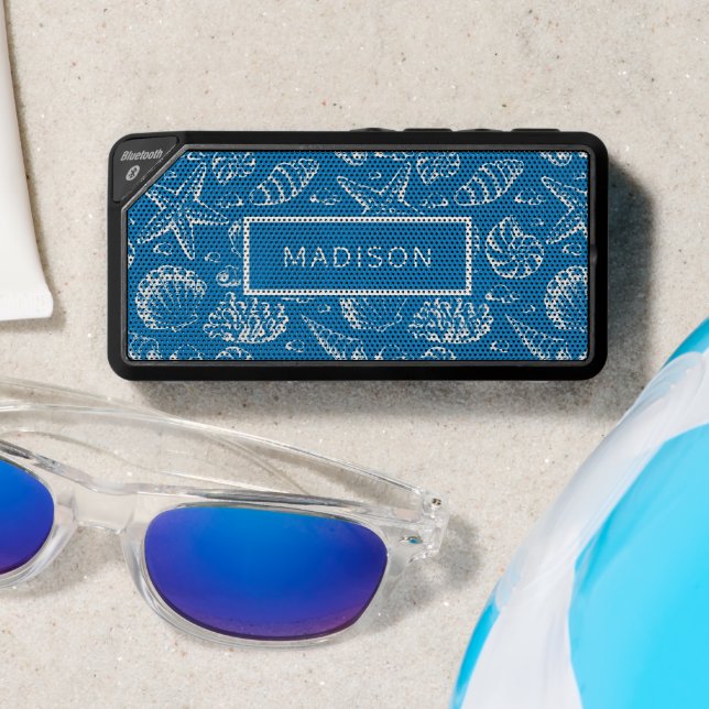 Blue Beach Pattern | Personalize Bluetooth Speaker (Insitu(Beach))