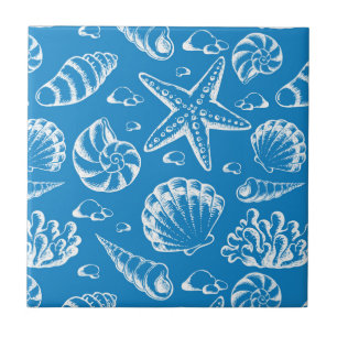 Blue Beach Pattern Tile