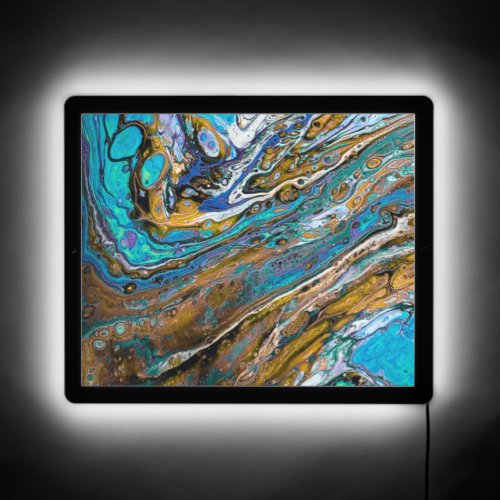Blue Beach River water and stones abstract art