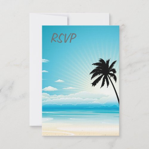Blue Beach RSVP Wedding Invitation