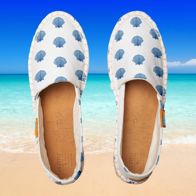Blue Beach Sea Shells / Coastal Summer Preppy  Espadrilles (Creator Uploaded)