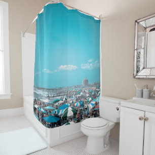 Blue Beach Shower Curtain