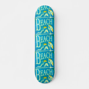 blue beach skateboard deck