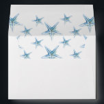 Blue Beach Starfish Invitation Envelope<br><div class="desc">Add the finishing touches to your beach invitation set with this charming coastal blue star fish envelope. They feature a pretty coastal envelope liner that goes beautifully with Do Tell A Belle's beach invitation suite. Customize with your name and return address on the back flap in a handwriting script and...</div>