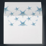 Blue Beach Starfish Invitation Envelope<br><div class="desc">Add the finishing touches to your beach invitation set with this charming coastal blue star fish envelope. They feature a pretty coastal envelope liner that goes beautifully with Do Tell A Belle's beach invitation suite. Customize with your name and return address on the back flap in a handwriting script and...</div>