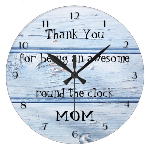 Blue Beach Style Wood Mother's Day Wall Clock
