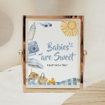 Blue Beach Summer Baby Shower Babies are Sweet Poster<br><div class="desc">Make your event special with this Baby Bash Baby Shower with our cute and lovely printable Babies are Sweet Sign featuring adorable Boy Beach Baby Shower theme. Download,  personalize,  and create lasting memories with this perfect touch for your joyous celebration!

BS746</div>