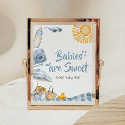 Blue Beach Summer Baby Shower Babies are Sweet Poster