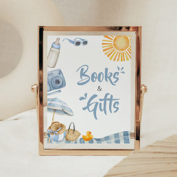 Blue Beach Summer Baby Shower Books and Gifts Poster