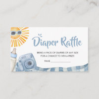 Blue Beach Summer Baby Shower Diaper Raffle