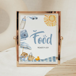 Blue Beach Summer Baby Shower Food Poster