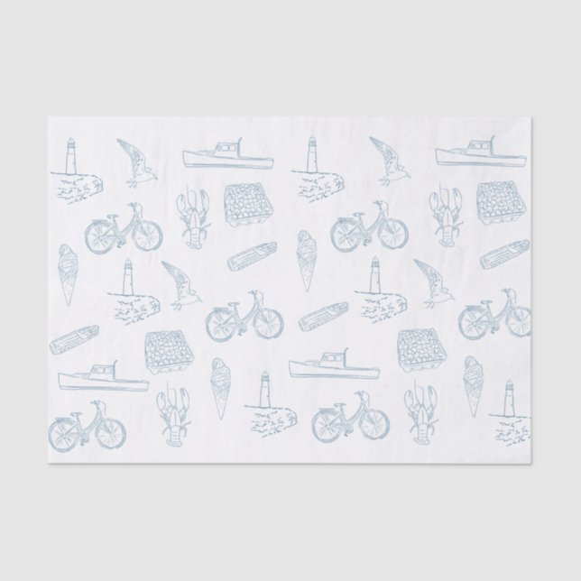 Blue Beach summer  Tissue Paper (Front)