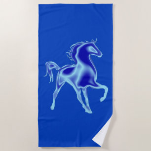 Blue Beach Towel with Horse - Your Colors