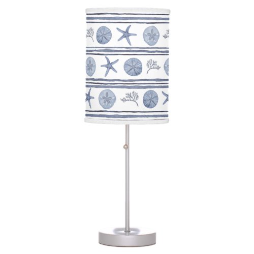 Blue Beach Watercolor Table Lamp