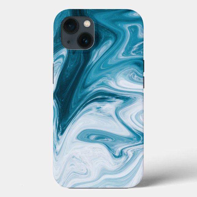 Blue Beach Waves Abstract Design  Case-Mate iPhone Case (Back)