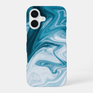 Blue Beach Waves Abstract Design iPhone 16 Case