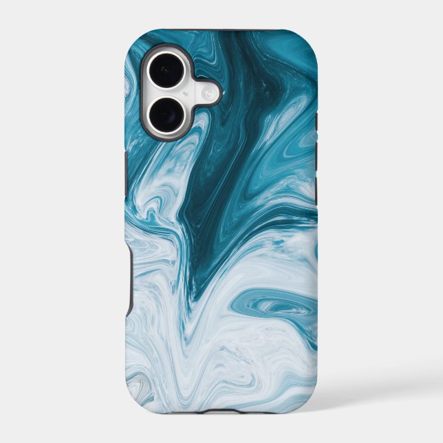 Blue Beach Waves Abstract Design Iphone Case (Back)