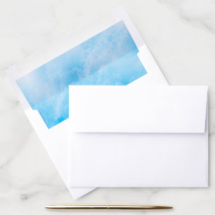 Blue Beach Waves Bat Mitzvah Envelope Liner