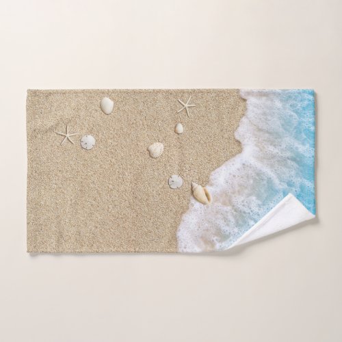 Blue Beach Waves Bath Towel Set