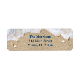 Blue Beach Waves Return Address Labels