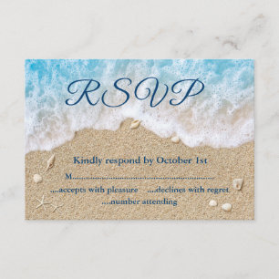Blue Beach Waves RSVP Card