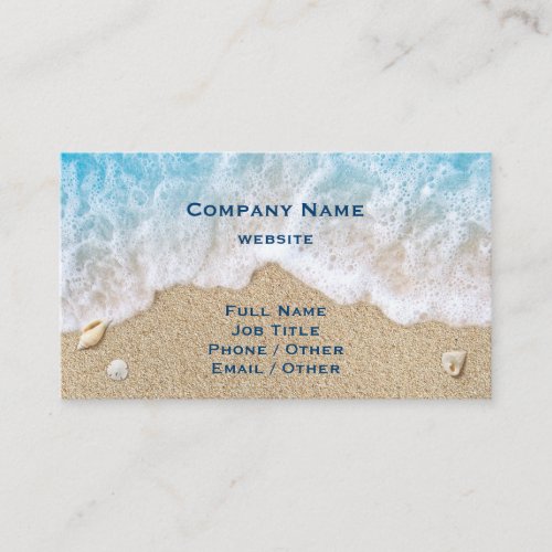 Blue Beach Waves  Sand Business Card
