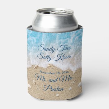 Blue Beach Waves Sandy Toes Cooler by prettyfancyinvites at Zazzle