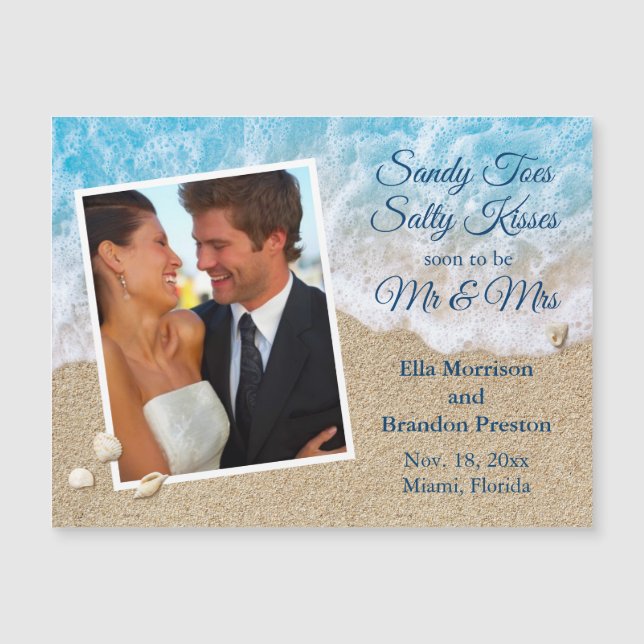 Blue Beach Waves Sandy Toes Salty Kisses Photo (Front)