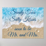Blue Beach Waves Sandy Toes Salty Kisses Poster at Zazzle