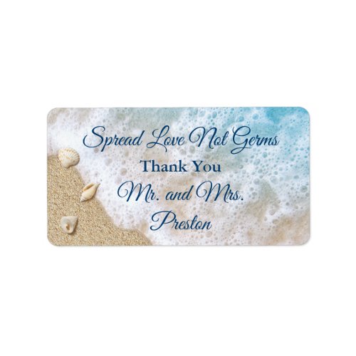 Blue Beach Waves Spread Love Hand Sanitizer Label