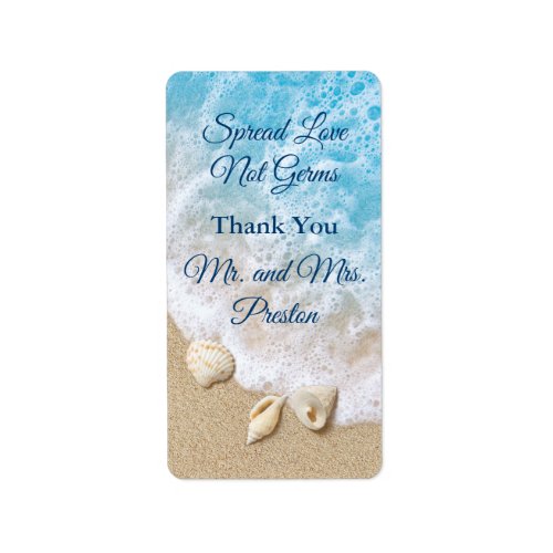 Blue Beach Waves Spread Love Hand Sanitizer Tall Label