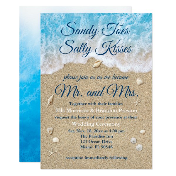 256329998269421737 Blue Beach Waves Wedding Invitation