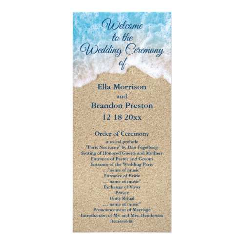 Blue Beach Waves Wedding Program 2