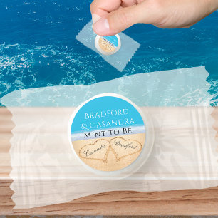 Blue Beach Wedding 2 Hearts in the Sand Life Saver® Mints