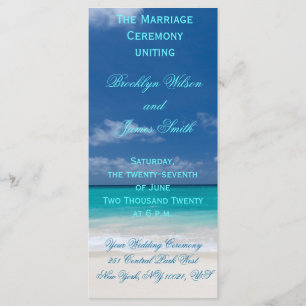 Blue Beach Wedding Ceremony Programs