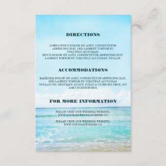 Blue Beach Wedding Details - Information Enclosure Card