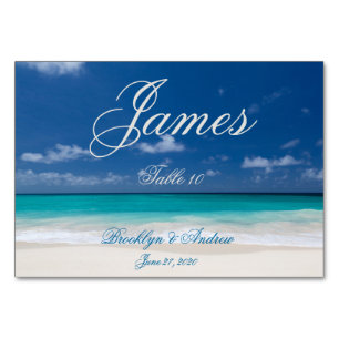 Blue Beach Wedding Place Cards Table Cards