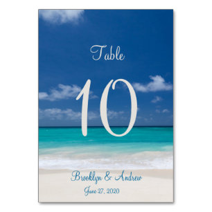 Blue Beach Wedding Table Cards Place Cards