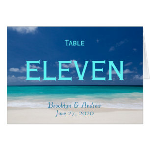 Blue Beach Wedding Table Numbers