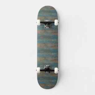 Blue Beach Wood Texture Skateboard Deck