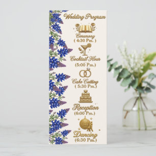 Blue Bead Elegant Floral Wedding Program