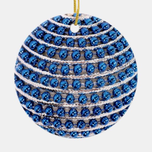 Blue Beaded Ornament