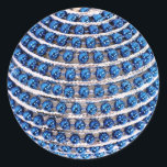Blue Beaded Ornament Sticker<br><div class="desc">Round sticker with an image of a blue beaded ornament. See matching confetti and wrapping paper. See the entire Hanukkah Sticker collection under the CARDS & STICKERS category in the HOLIDAYS section.</div>