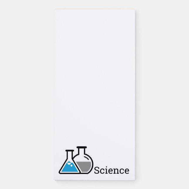 Blue Beakers Science Magnetic Fridge Notepad (Front)
