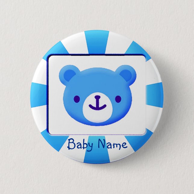 Blue Bear Baby Button (Front)